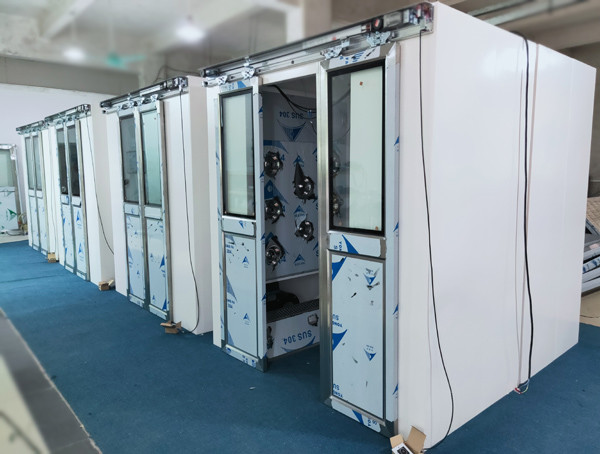 AS-2040D-2.2-AD Душ с воздухом в чистых помещениях с двустворчатыми раздвижными дверями