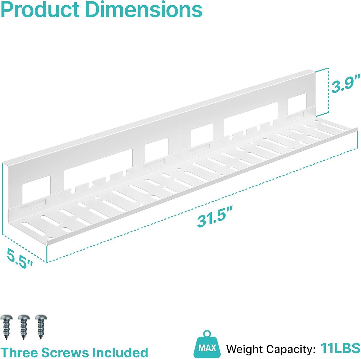 Under Desk Cable Management Tray Wire Cord Organizer for Standing Desk or Table Power Strip Holder