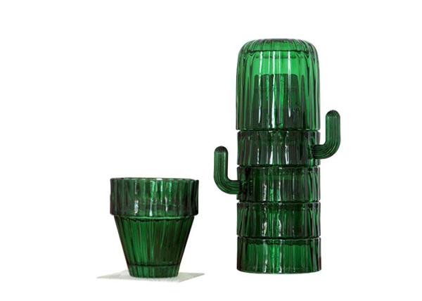 Creative Water Drinking Glass Cup Green Cactus Shape Cup Set Eco - Friendly