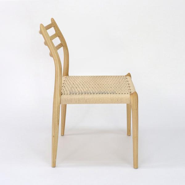 Hand-woven Cord Dining Chair for Restaurant Solid Wood and Ash/Rubber Wood Construction