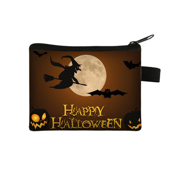 2024 Halloween Cartoon Purse Children's Portable Small Wallet with Printed Design