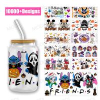 16OZ UV DTF Transferências Para Halloween Cup Wrap Designs On Glass Tumblers Para Projetos Personalizados