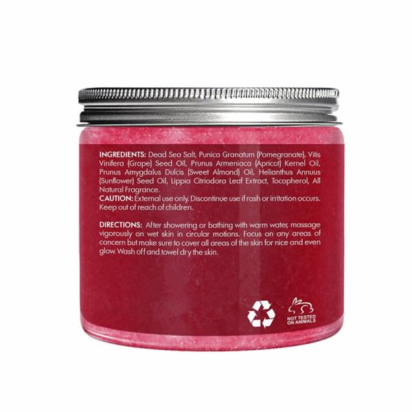 Superfruit Pomegranate Body Scrub , Rejuvenating Natural Body Scrub For Dry Skin 