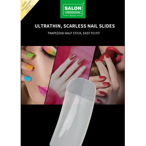 A101 Natural Color Full Cover False Nails Tips for Professional French Manicure Style