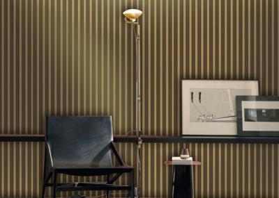 1.06*10M Stripe Velvet Look Wallpaper , Living Room Wallpaper With Multi Color Printing