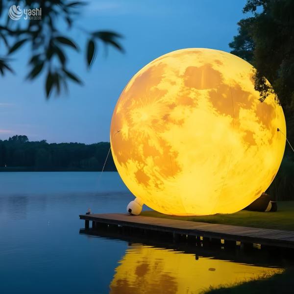 Outdoor Lighting Giant Inflatable Moon Balloons for Holiday Decoration