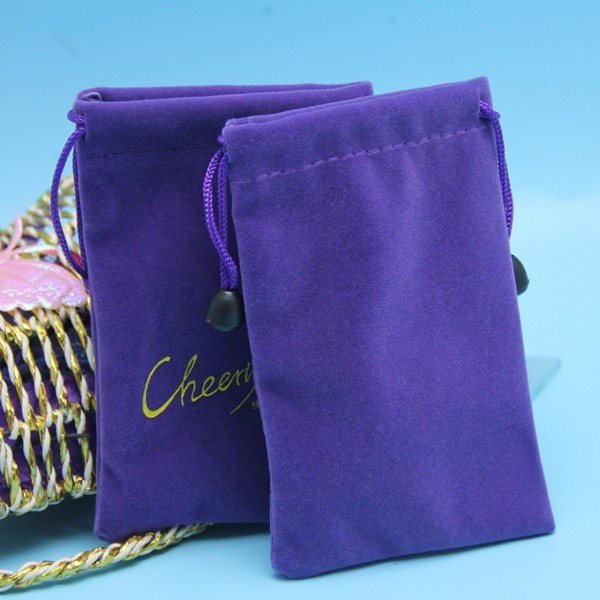 Мягкая сумка Drawstring бархата ювелирных изделий 10x15cm с печатью логотипа