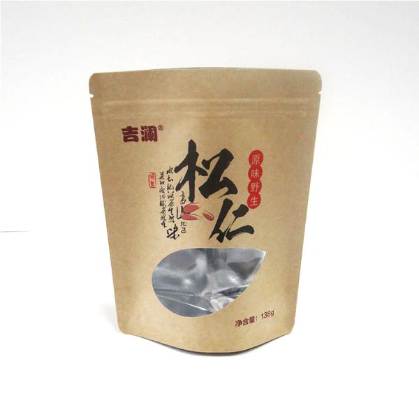 Bottom Gusset Kraft Paper Pouch Food Grade Waterproof Heat Sealing Stand Up