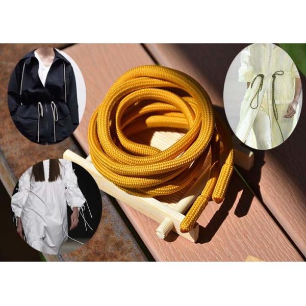 Концы металла и ткани шнура Drawstring полиэстера одежд 5mm круглые
