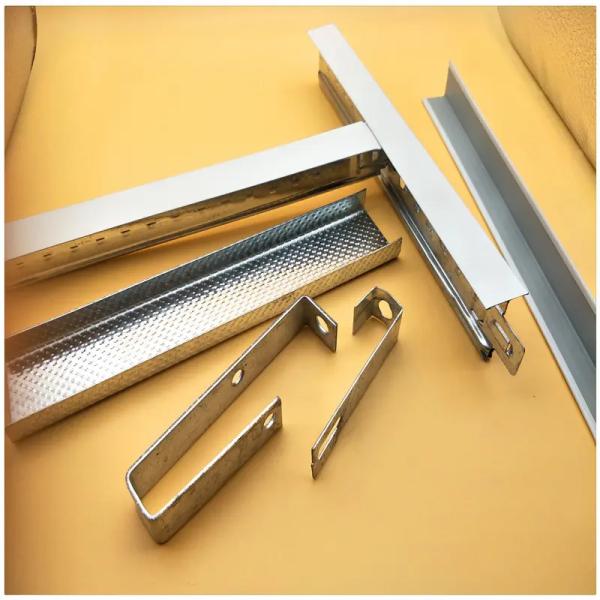 White Suspended Ceiling Galvanized Steel T Bar 24x38mm Lay In