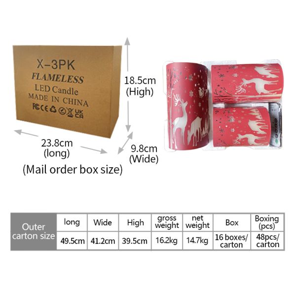 Customized Christmas Decoration Candle Remote Control Real Wax Christmas Tree Candles