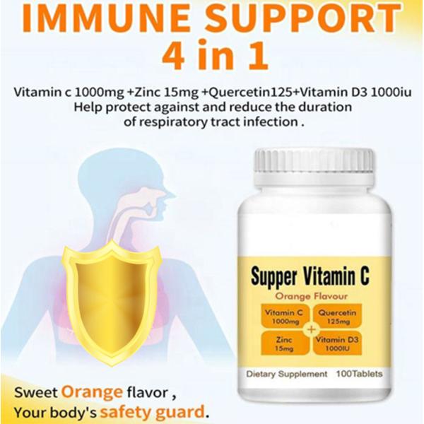 Factory Supply Chewable Antioxidant Ascorbic Acid Multi Vitamin Tablets