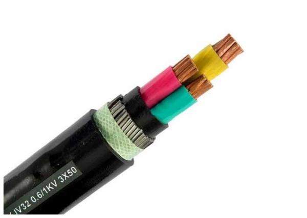 Cabo blindado da corrente elétrica do PVC 0.6-1KV 3x150SQMM com o Temp do condutor de 90 graus