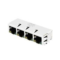 Amarelo modular/verde do PWB RJ45 Jack Side Entry Tab Down do porto FR4 de LPJE104ADNL 1X4 conduzido