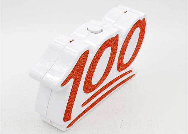 Creative 100 Shaped Red Acrylic Evening Clutch Bags For Women Daily Use