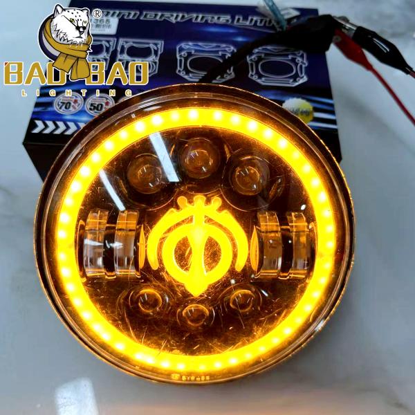 7 Inch White Yellow Motorcycle LED Headlight 12V Waterproof IP67
