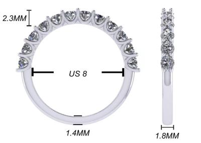 1.2 ct Engagement And Wedding Ring Set 1.93g Weight RD2.7MM Size