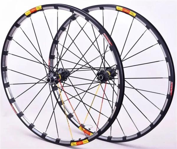 24 Holes Carbon Fiber MTB Wheelset Straight Ribbed Smooth Bearings Front 2 Edge 4 Aluminum Wheels