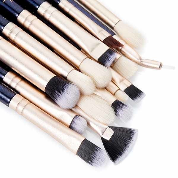 15pcs Prussian Blue Fiber Makeup Brush Jessup Eye Brush Set