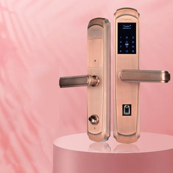 Semi Automatic Glass Smart Fingerprint Door Lock C-Level NFC Code