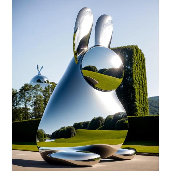 Stainless Steel Bunny Sculpture Rabbit Statue Metal Animal Manufacturer