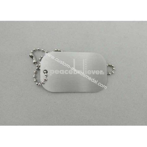 1.5mm Silver Personalised Dog Tags For Dogs , Aluminum Silk Screen Printing