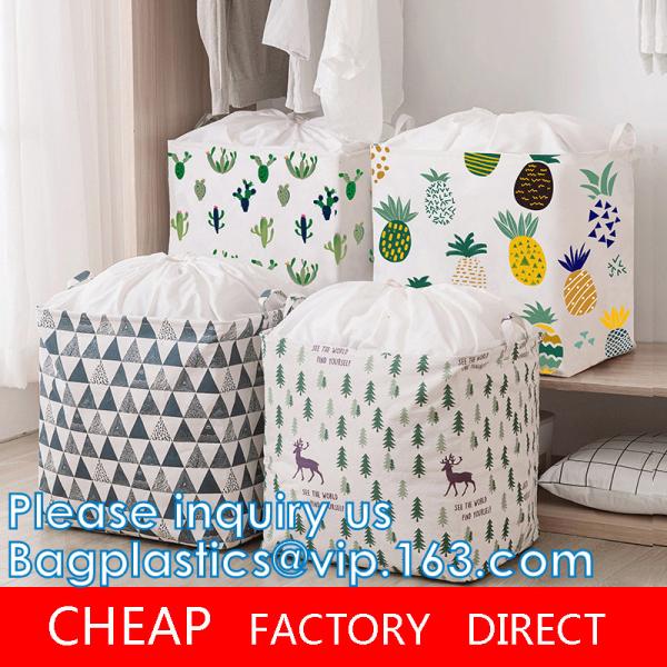 Laundry Baskets with Easy Carry Handles, Hamper, Folding Washing Bins, Family Laundry Room Bathroom