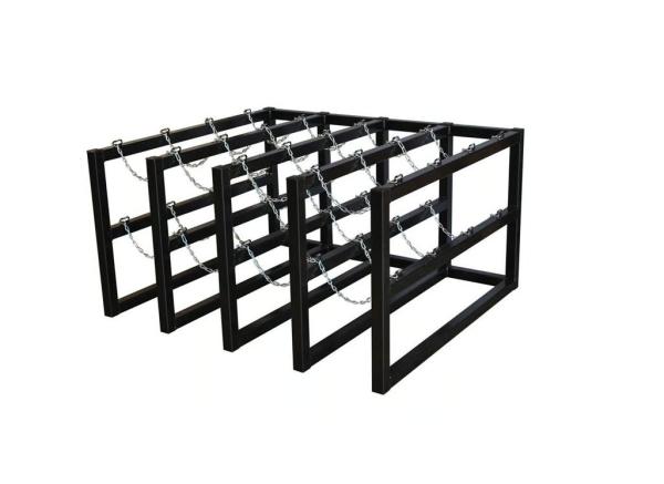 ISO9001 6 Cylinder Transport Rack 3 Wide By 2 Deep N2 Bottle Rack