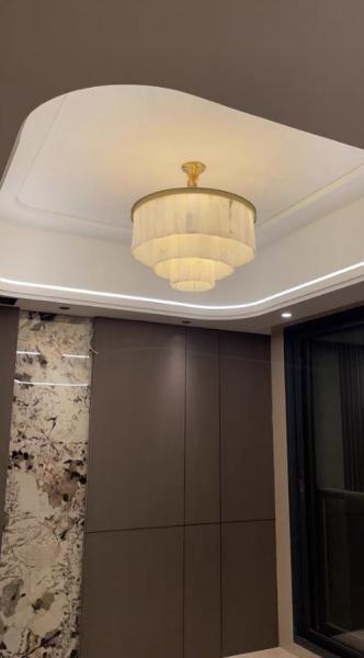 Decoração de casa moderna Lâmpadas de latão Alabastro Sombra de mármore Hotel Restaurante Quarto Lâmpadas de pendente Iluminação de luzes sofisticadas
