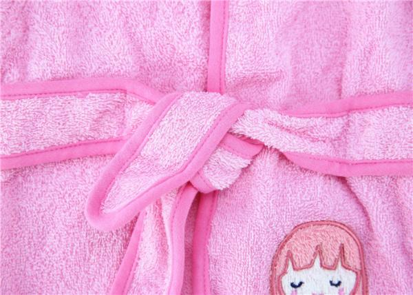 Natural Pink Toddler Cotton Bathrobe , Baby Shower Robe Cute Fun Designs
