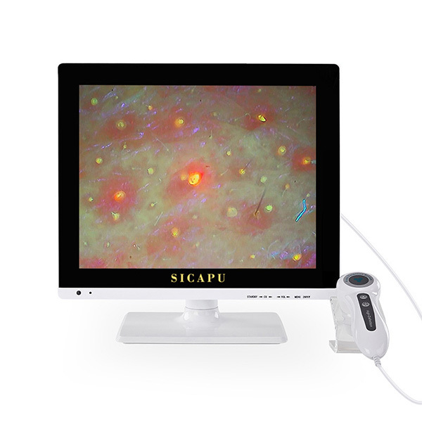 Analizador de piel comercial de 15 pulgadas con imágenes tri-espectrales para consultas de cuidado de la piel