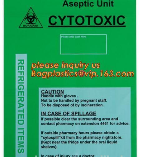 O desperdício autoclávico do Biohazard do sangue ensaca o malote do zíper para o espécime médico