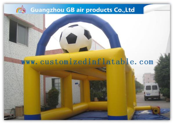 Yellow Inflatable Sports Games Football Goal Post For Soccer Shooting 8 * 4m