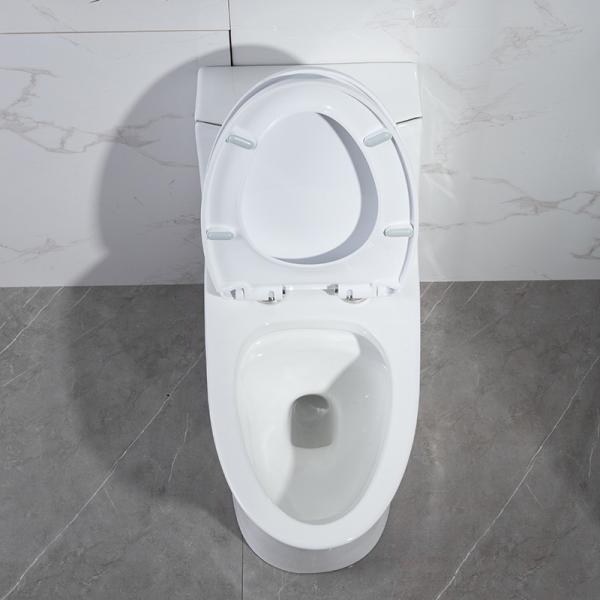 Round One Piece Skirted Toilet Comfort Height Elongated 28”