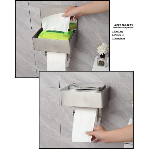 Polished Chrome Metal Stainless Steel Toilet Roll Dispenser For Bathroom Washroom Hotels