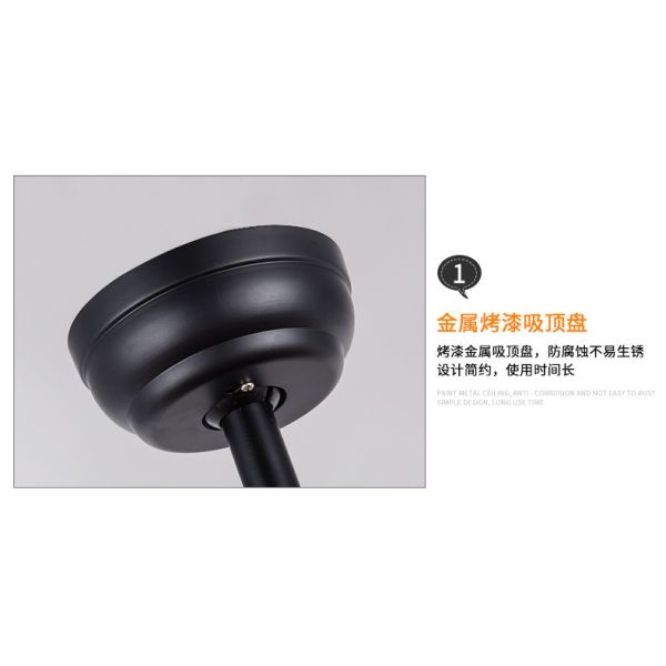 42 Inch Fancy Air Cooling  Decorative New Style Palmate Leaves 4 ABS Blades Ceiling Fan, Include Pull Chain Control