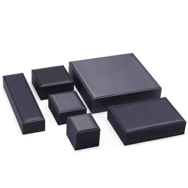 Silver Velvet Jewelry Packaging Box with Custom Logo and Thick Sponge Necklace Ring Box