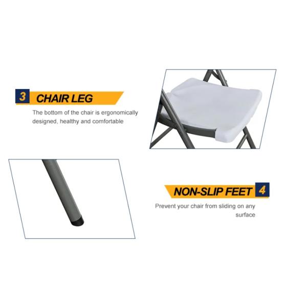 Customized Color 88*45*50cm Blow Moulded Plastic Folding Chair for Events