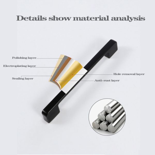 Modern Customizable Metal Aluminum Alloy Furniture Hardware Accessories Wardrobe Cabinet Bedroom Living Room Furniture Handle