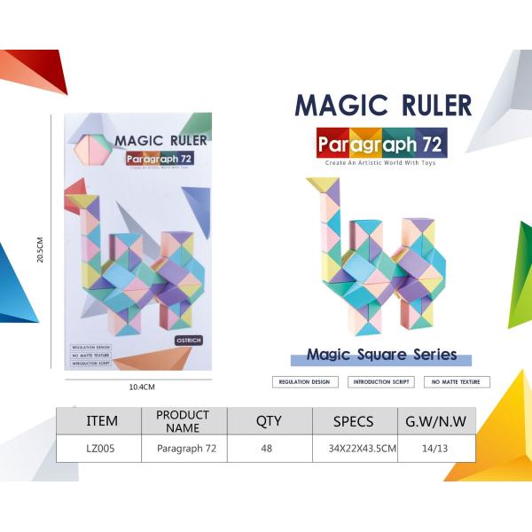 Customized ABS Macaron Magic Ruler Folding Puzzle Toys for Children's Development
