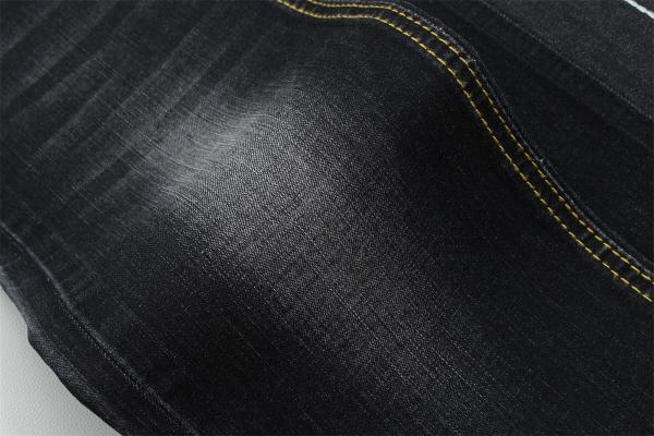 Dark Black Color High Stretch Slub Denim Fabric For Kids and Women Jeans