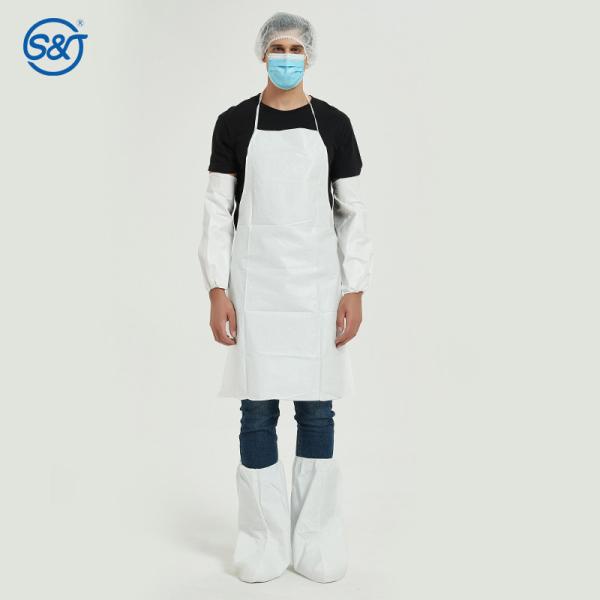 S&J Disposable kitchen HDPE/LDPE apron Customized disposable plastic aprons PE Apron Disposable Waterproof