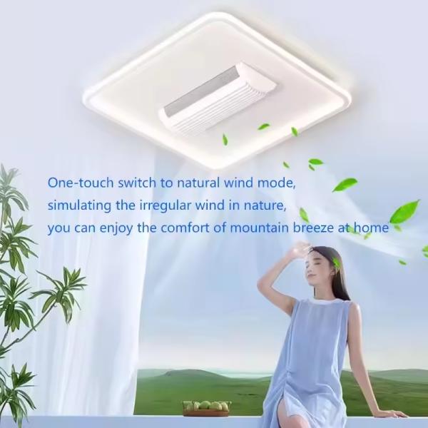 Ventilateur de plafond LED encastré intelligent avec télécommande pour la décoration de luxe moderne d'une chambre ou d'un hôtel