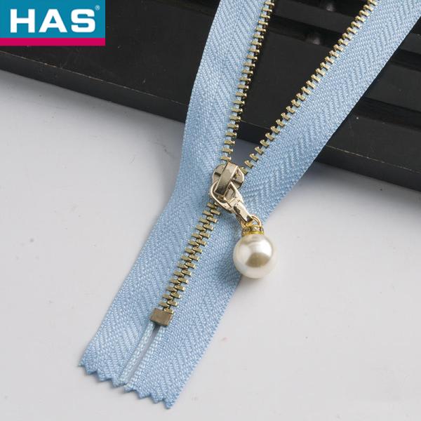 Garment Or Bags Fashionable Zippers High Gloss Pearl Drawstring Pendants