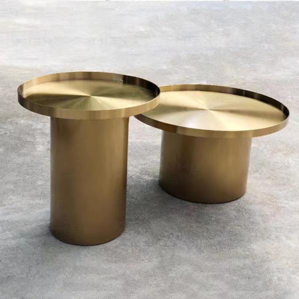 Gleam Brass Nordic Style Coffee Table , Minimalist  Stainless Steel Bedside Table