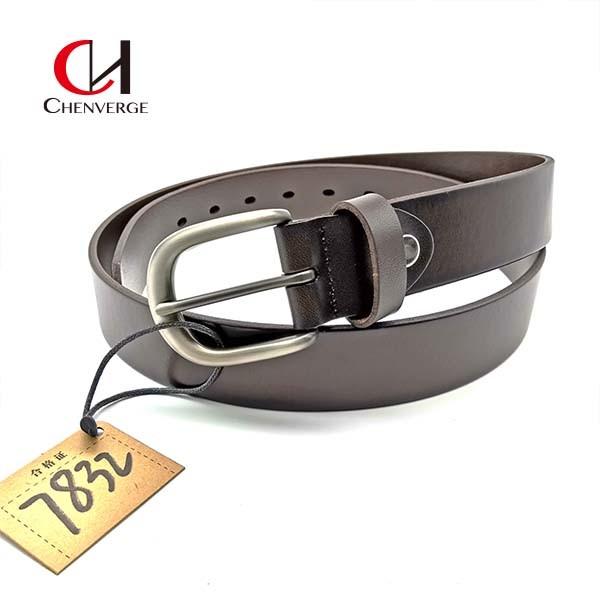 Correia de couro genuína unisex do vestido de Chenverge, correias de couro feitos a mão genuínas do lazer