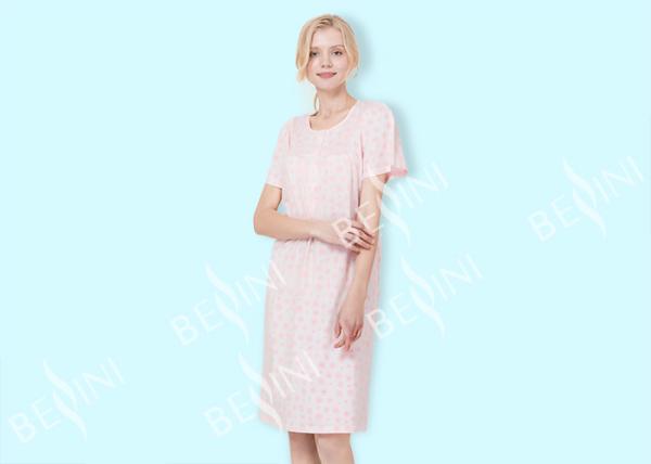Personalized Ladies Night Dresses Sleepwear / 100 Cotton Short Sleeve Nightgown