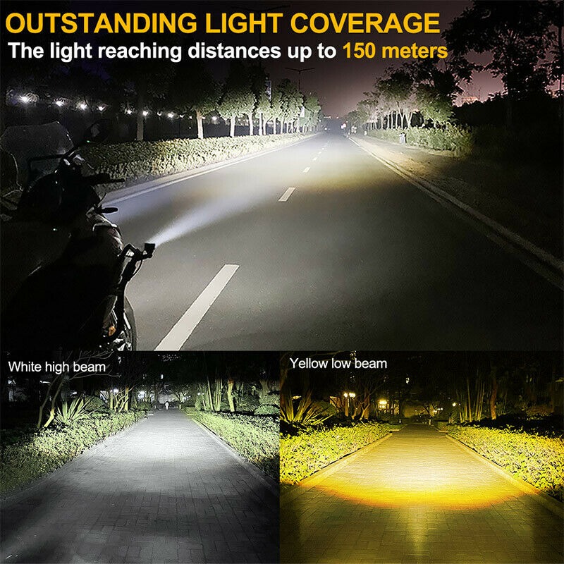 YAYE Motorcycle Lighting System Led Work Fog Lamp Spot Beam 30W Dual Color Motorcycle Headlight Fog Light Moto Accessories