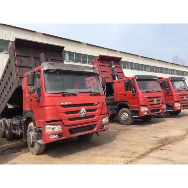 Professional Used Dump Trucks 375 HP Power Red With Max.Speed 75 Km/H