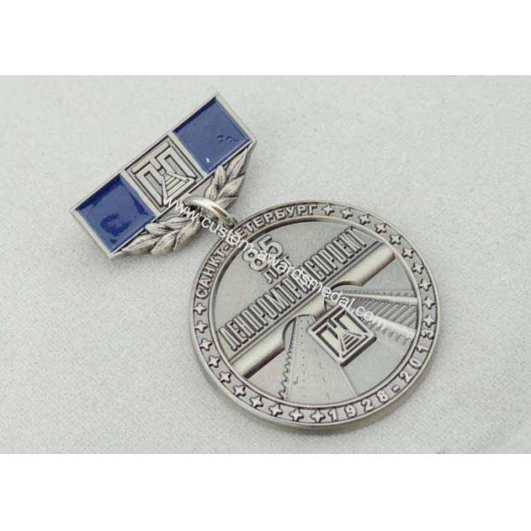 32mm Zinc Alloy Custom Medal Awards Soft Enamel , Antique Nickel Plating